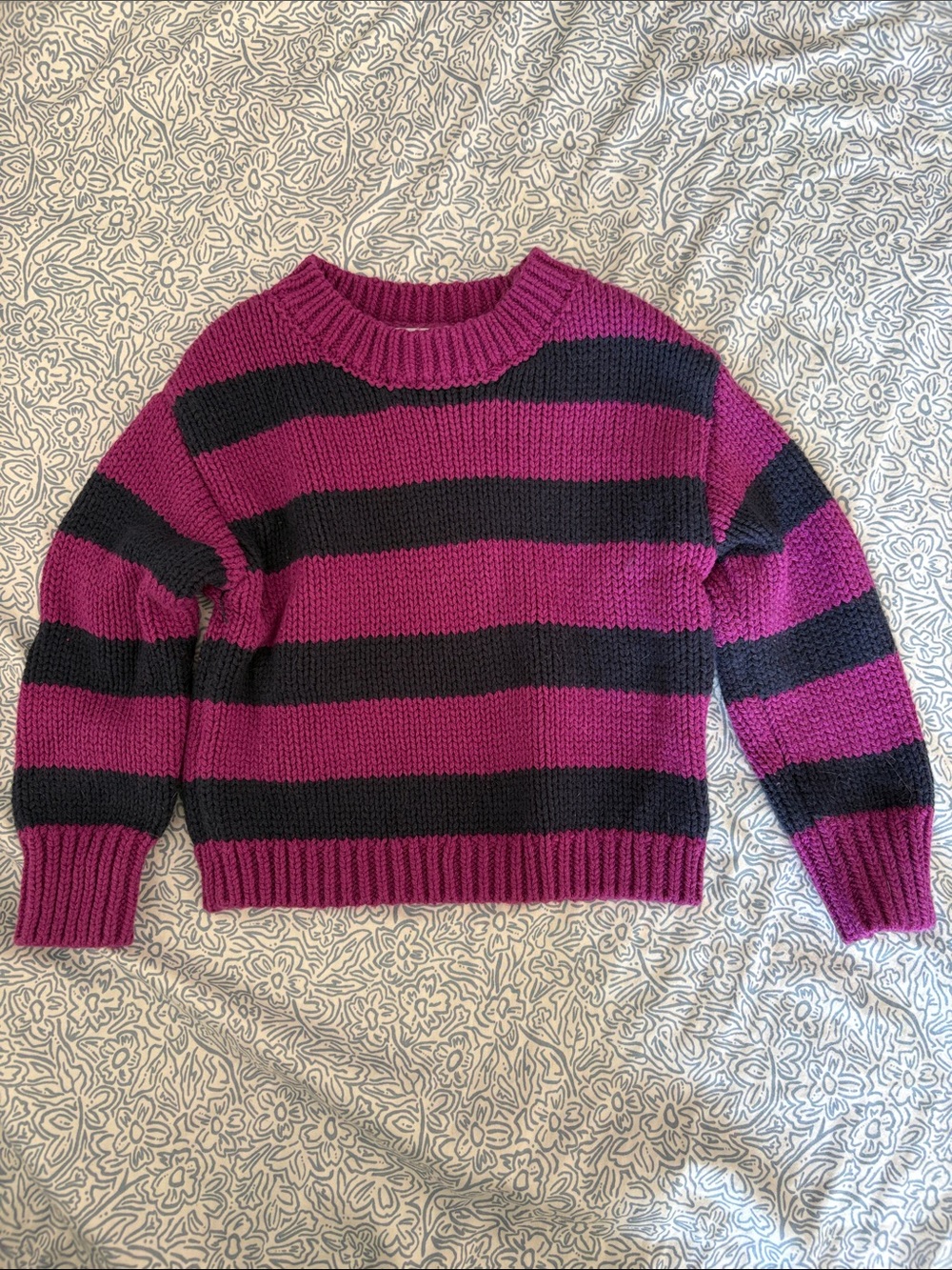 Splendid Purple and Navy Chunky Knit Sweater - Picture 1 of 2